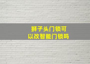 狮子头门锁可以改智能门锁吗