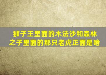 狮子王里面的木法沙和森林之子里面的那只老虎正面是啥