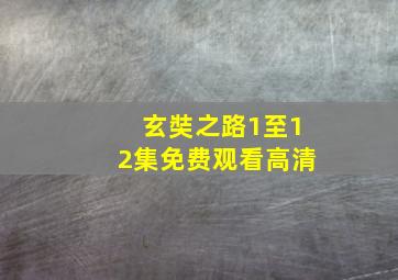 玄奘之路1至12集免费观看高清