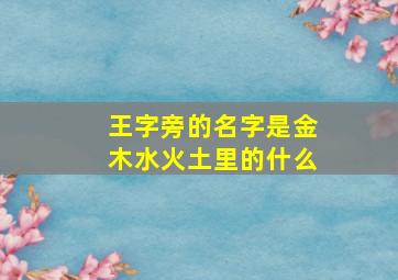 王字旁的名字是金木水火土里的什么