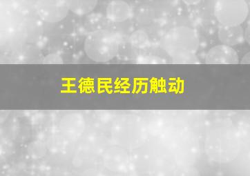 王德民经历触动