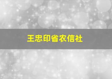 王忠印省农信社