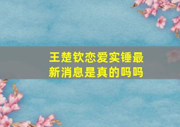 王楚钦恋爱实锤最新消息是真的吗吗