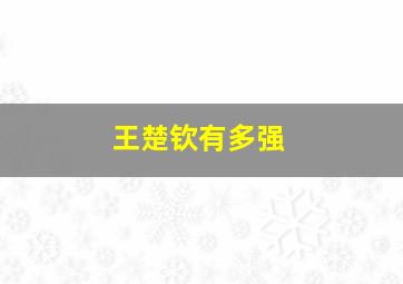 王楚钦有多强