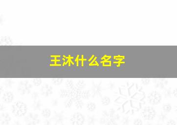 王沐什么名字