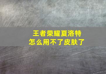 王者荣耀夏洛特怎么用不了皮肤了