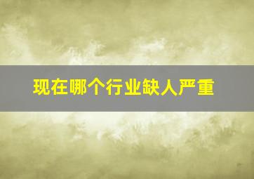 现在哪个行业缺人严重