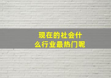 现在的社会什么行业最热门呢