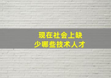 现在社会上缺少哪些技术人才