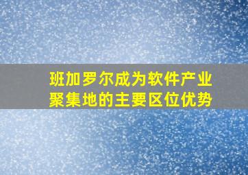 班加罗尔成为软件产业聚集地的主要区位优势