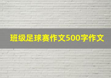 班级足球赛作文500字作文