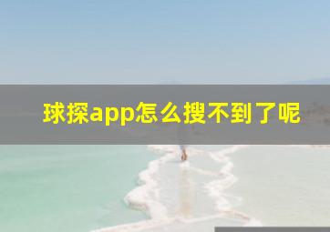 球探app怎么搜不到了呢