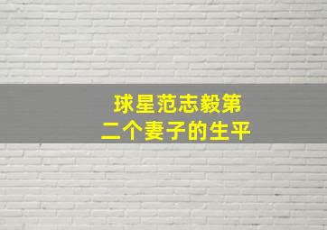 球星范志毅第二个妻子的生平