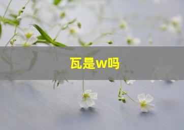 瓦是w吗