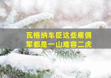 瓦格纳车臣这些雇佣军都是一山难容二虎