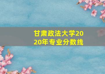 甘肃政法大学2020年专业分数线