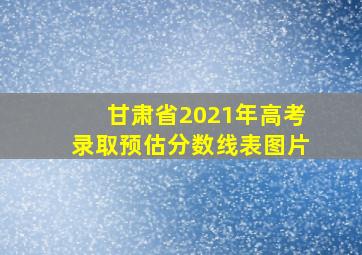 甘肃省2021年高考录取预估分数线表图片