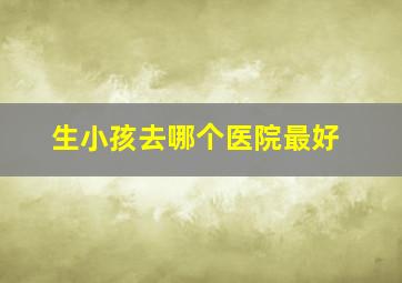 生小孩去哪个医院最好