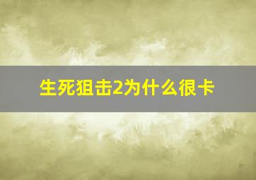 生死狙击2为什么很卡