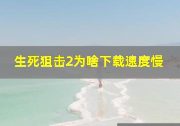 生死狙击2为啥下载速度慢