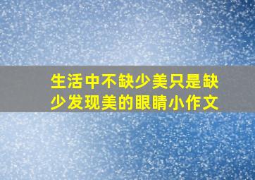 生活中不缺少美只是缺少发现美的眼睛小作文