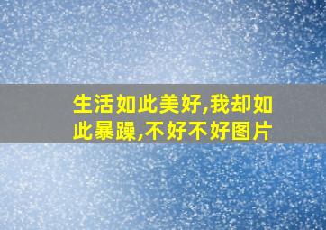 生活如此美好,我却如此暴躁,不好不好图片