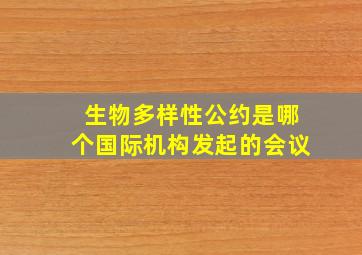 生物多样性公约是哪个国际机构发起的会议