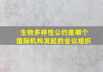 生物多样性公约是哪个国际机构发起的会议组织