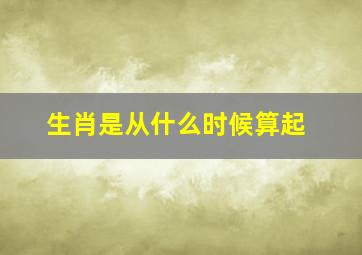 生肖是从什么时候算起