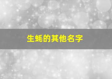 生蚝的其他名字