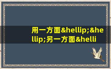 用一方面……另一方面……造句