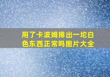 用了卡波姆排出一坨白色东西正常吗图片大全