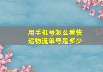 用手机号怎么看快递物流单号是多少