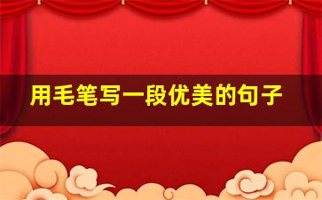 用毛笔写一段优美的句子