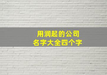 用润起的公司名字大全四个字