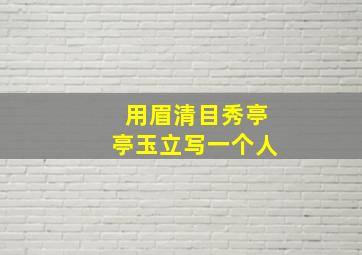 用眉清目秀亭亭玉立写一个人