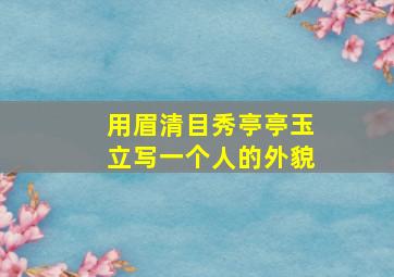 用眉清目秀亭亭玉立写一个人的外貌