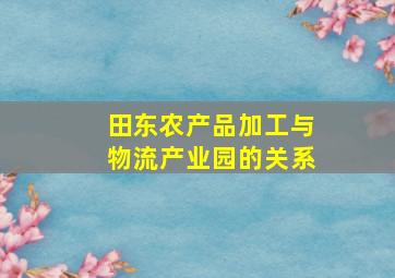 田东农产品加工与物流产业园的关系