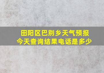 田阳区巴别乡天气预报今天查询结果电话是多少