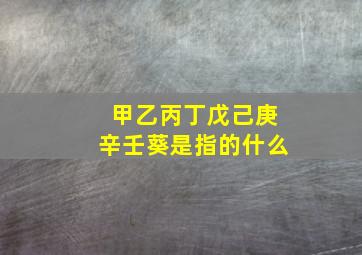 甲乙丙丁戊己庚辛壬葵是指的什么