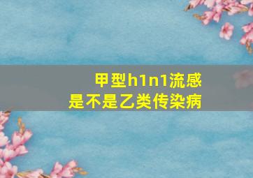 甲型h1n1流感是不是乙类传染病