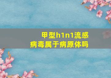 甲型h1n1流感病毒属于病原体吗