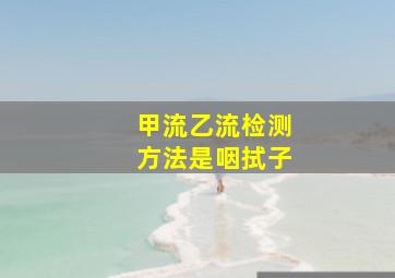 甲流乙流检测方法是咽拭子