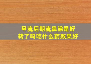 甲流后期流鼻涕是好转了吗吃什么药效果好