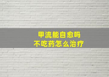 甲流能自愈吗不吃药怎么治疗