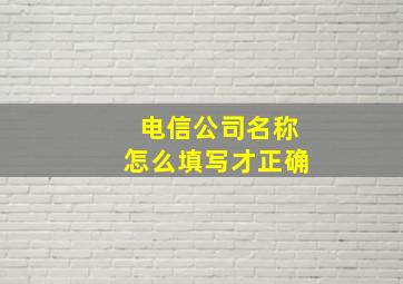 电信公司名称怎么填写才正确