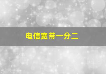 电信宽带一分二