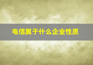 电信属于什么企业性质