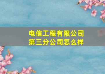 电信工程有限公司第三分公司怎么样