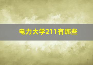 电力大学211有哪些